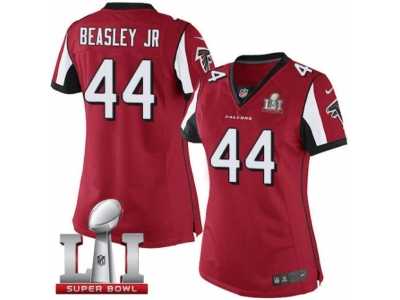 Women's Nike Atlanta Falcons #44 Vic Beasley Limited Red Team Color Super Bowl LI 51 NFL Jersey