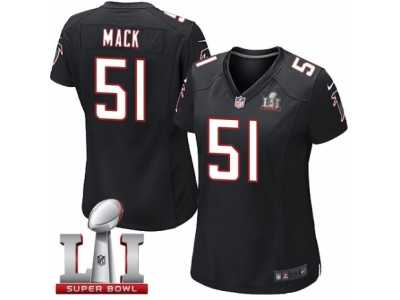 Women's Nike Atlanta Falcons #51 Alex Mack Limited Black Alternate Super Bowl LI 51 NFL Jersey