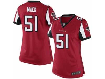 Women's Nike Atlanta Falcons #51 Alex Mack Limited Red Team Color NFL Jersey