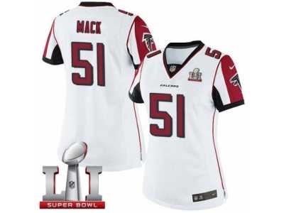 Women's Nike Atlanta Falcons #51 Alex Mack Limited White Super Bowl LI 51 NFL Jersey