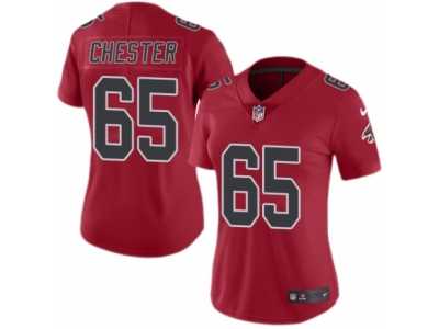 Women's Nike Atlanta Falcons #65 Chris Chester Limited Red Rush NFL Jersey