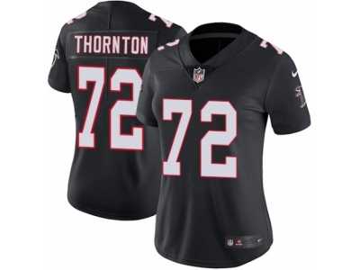 Women's Nike Atlanta Falcons #72 Hugh Thornton Vapor Untouchable Limited Black Alternate NFL Jersey