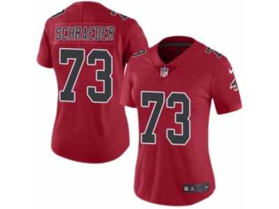 Women's Nike Atlanta Falcons #73 Ryan Schraeder Limited Red Rush NFL Jersey
