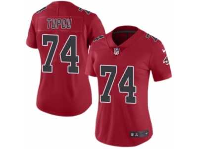 Women's Nike Atlanta Falcons #74 Tani Tupou Limited Red Rush NFL Jersey