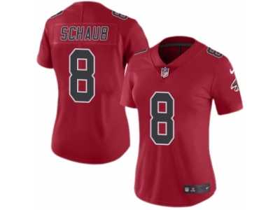 Women's Nike Atlanta Falcons #8 Matt Schaub Limited Red Rush NFL Jersey