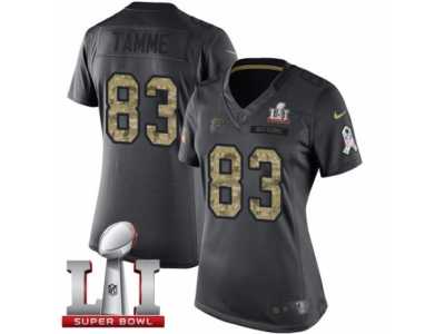 Women's Nike Atlanta Falcons #83 Jacob Tamme Limited Black 2016 Salute to Service Super Bowl LI 51 NFL Jersey