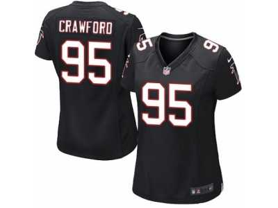 Women's Nike Atlanta Falcons #95 Jack Crawford Limited Black Alternate NFL Jersey