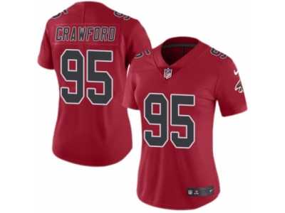 Women's Nike Atlanta Falcons #95 Jack Crawford Limited Red Rush NFL Jersey