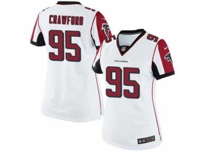 Women's Nike Atlanta Falcons #95 Jack Crawford Limited White NFL Jersey