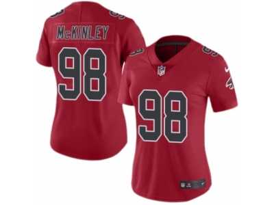Women's Nike Atlanta Falcons #98 Takkarist McKinley Limited Red Rush NFL Jersey
