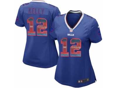 Women's Nike Buffalo Bills #12 Jim Kelly Limited Royal Blue Strobe NFL Jersey