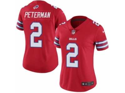 Women's Nike Buffalo Bills #2 Nathan Peterman Limited Red Rush NFL Jersey
