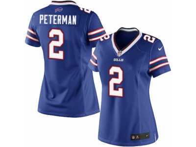 Women's Nike Buffalo Bills #2 Nathan Peterman Limited Royal Blue Team Color NFL Jersey