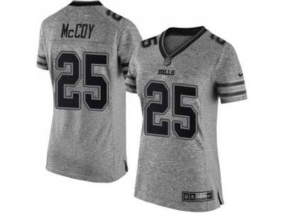 Women's Nike Buffalo Bills #25 LeSean McCoy Gray Stitched NFL Limited Gridiron Gray Jersey