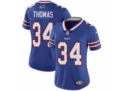 Women's Nike Buffalo Bills #34 Thurman Thomas Vapor Untouchable Limited Royal Blue Team Color NFL Jersey
