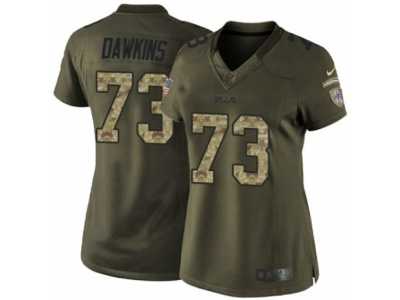 Women's Nike Buffalo Bills #73 Dion Dawkins Limited Green Salute to Service NFL Jersey