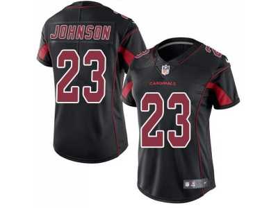 Women's Nike Arizona Cardinals #23 Chris Johnson Black Stitched NFL Limited Rush Jersey