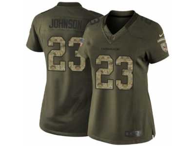 Women's Nike Arizona Cardinals #23 Chris Johnson Limited Green Salute to Service NFL Jersey