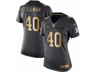 Women's Nike Arizona Cardinals #40 Pat Tillman Limited Black Gold Salute to Service NFL Jersey