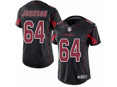 Women's Nike Arizona Cardinals #64 Dorian Johnson Limited Black Rush NFL Jersey