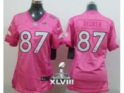 2014 super bowl xlvii nike women nfl jerseys denver broncos #87 eric decker pink[nike love]