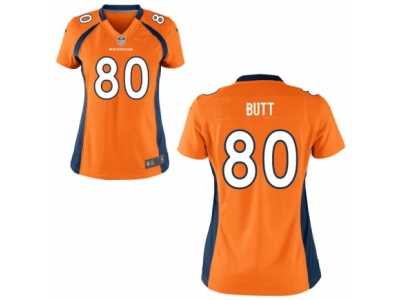 Women Denver Broncos #80 Jake Butt Nike Orange 2017 Draft Pick Game Jersey