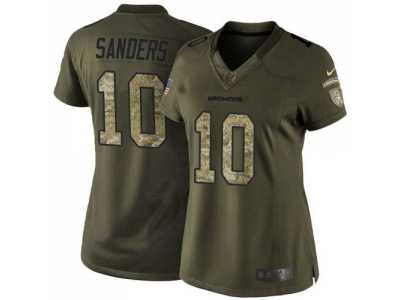 Women Nike Denver Broncos #10 Emmanuel Sanders Green Salute to Service Jerseys