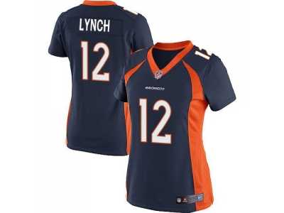 Women Nike Denver Broncos #12 Paxton Lynch Blue Alternate Stitched NFL New Limited Jersey