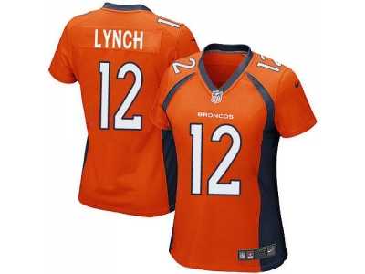 Women Nike Denver Broncos #12 Paxton Lynch Orange Team Color Stitched NFL New Elite Jersey