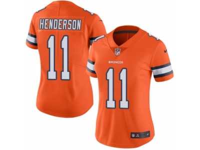 Women's Nike Denver Broncos #11 Carlos Henderson Limited Orange Rush NFL Jersey