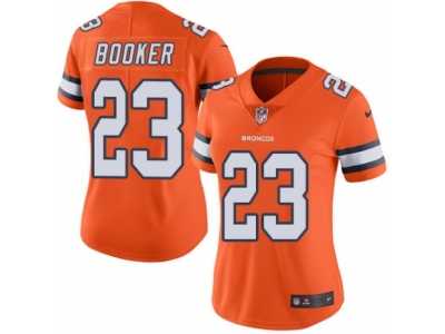 Women's Nike Denver Broncos #23 Devontae Booker Limited Orange Rush NFL Jersey