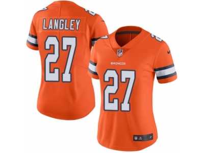 Women's Nike Denver Broncos #27 Brendan Langley Limited Orange Rush NFL Jersey