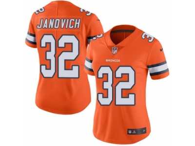 Women's Nike Denver Broncos #32 Andy Janovich Limited Orange Rush NFL Jersey