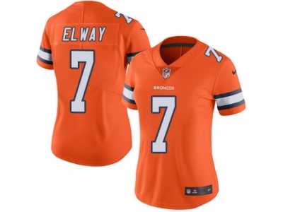 Women's Nike Denver Broncos #7 John Elway Limited Orange Rush NFL Jersey