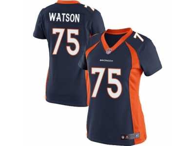 Women's Nike Denver Broncos #75 Menelik Watson Limited Navy Blue Alternate NFL Jersey