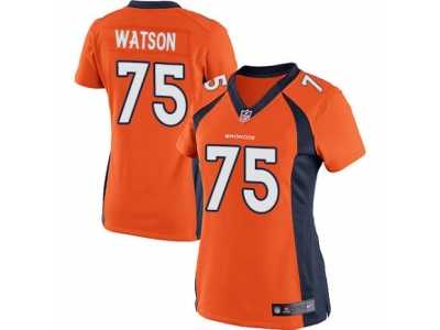 Women's Nike Denver Broncos #75 Menelik Watson Limited Orange Team Color NFL Jersey