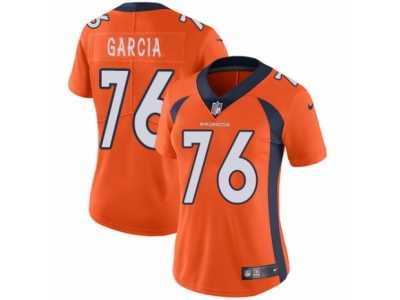 Women's Nike Denver Broncos #76 Max Garcia Vapor Untouchable Limited Orange Team Color NFL Jersey