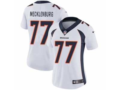 Women's Nike Denver Broncos #77 Karl Mecklenburg Vapor Untouchable Limited White NFL Jersey