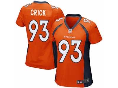 Women's Nike Denver Broncos #93 Jared Crick Game Orange Team Color NFL Jersey