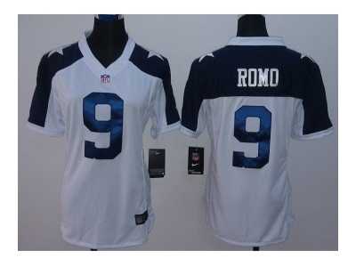 Nike women dallas cowboys #9 romo grey thankgivings white jerseys