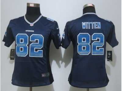 Women New Nike Dallas Cowboys #82 Witten Navy Blue Strobe Jerseys