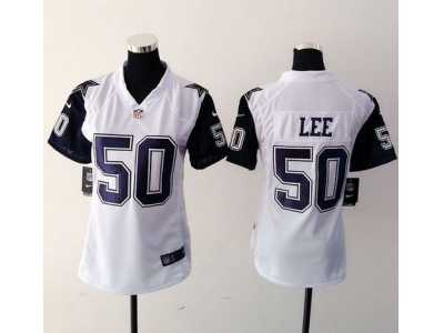 Women Nike Dallas Cowboys #50 Sean Lee White Rush Jersey