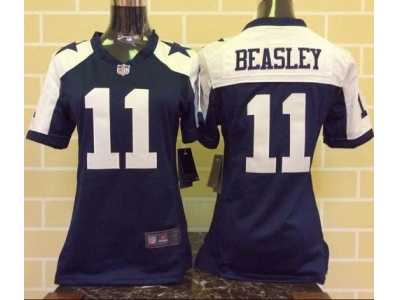 Women Nike dallas cowboys #11 beasley Thanksgiving blue jerseys