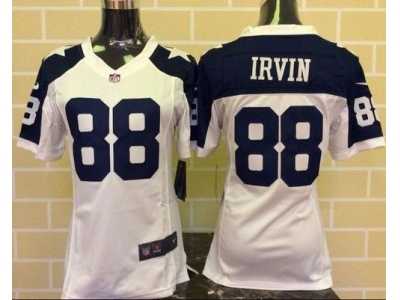 Women Nike dallas cowboys #88 Michael Irvin Thanksgiving white jerseys