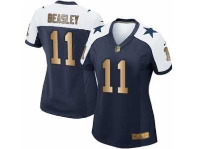 Women's Nike Dallas Cowboys #11 Cole Beasley Elite Navy Gold Throwback Alternate NFL Jersey