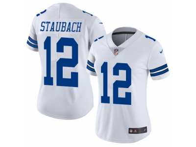 Women's Nike Dallas Cowboys #12 Roger Staubach Vapor Untouchable Limited White NFL Jersey