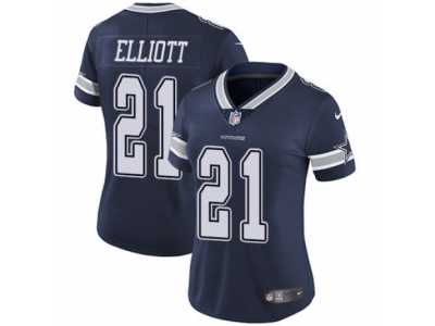 Women's Nike Dallas Cowboys #21 Ezekiel Elliott Vapor Untouchable Limited Navy Blue Team Color NFL Jersey