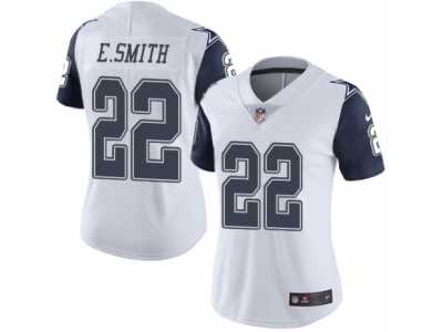 Women's Nike Dallas Cowboys #22 Emmitt Smith Limited White Rush NFL Jersey