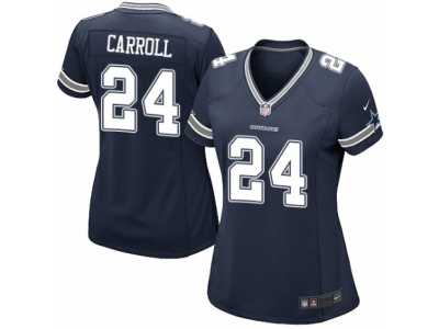 Women's Nike Dallas Cowboys #24 Nolan Carroll Game Navy Blue Team Color NFL Jersey