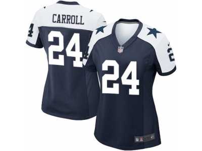 Women's Nike Dallas Cowboys #24 Nolan Carroll Game Navy Blue Throwback Alternate NFL Jersey